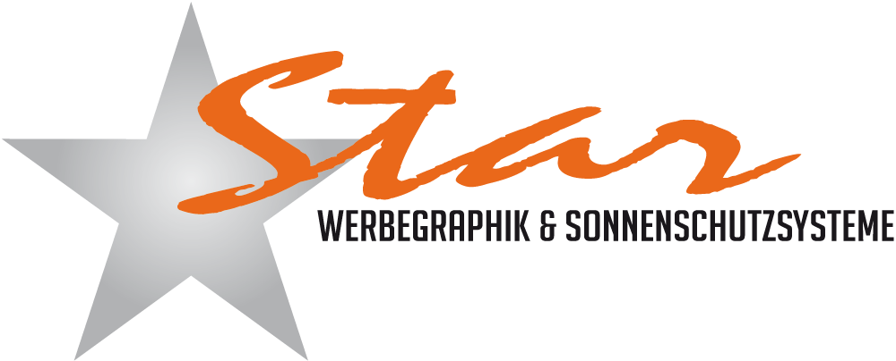 Star Werbe-Graphik und Sonnenschutzsystem in Berlin