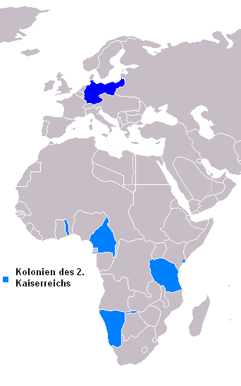 Karte der deutschen Kolonien in Afrika