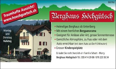 Das Berghaus Höchgütsch in Unteriberg