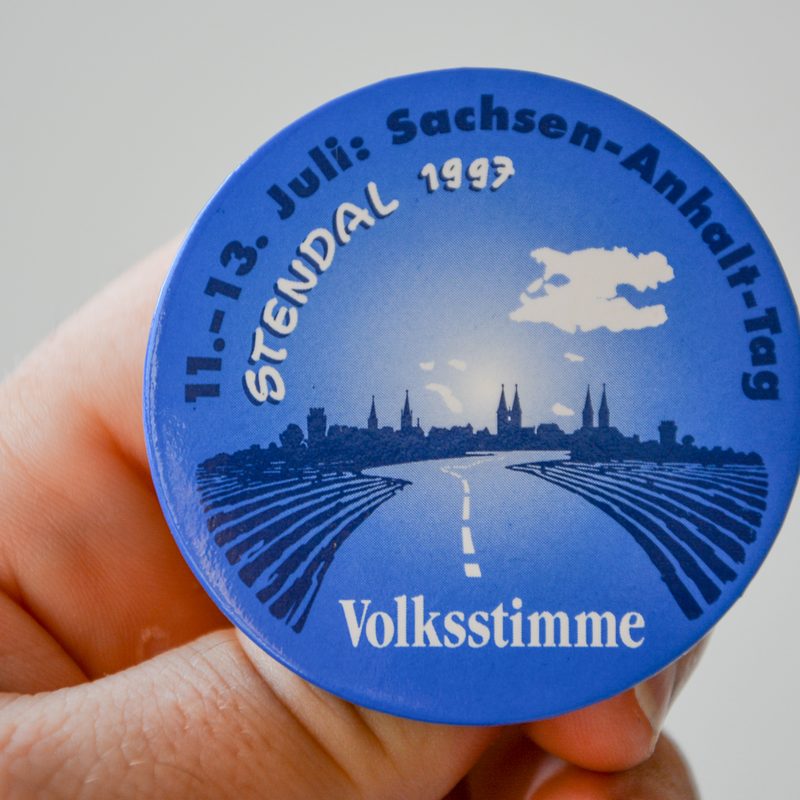 Die Plakette vom SAT 1997 mit dem Motiv vom Stendaler
Designer Rüdiger Laleike
