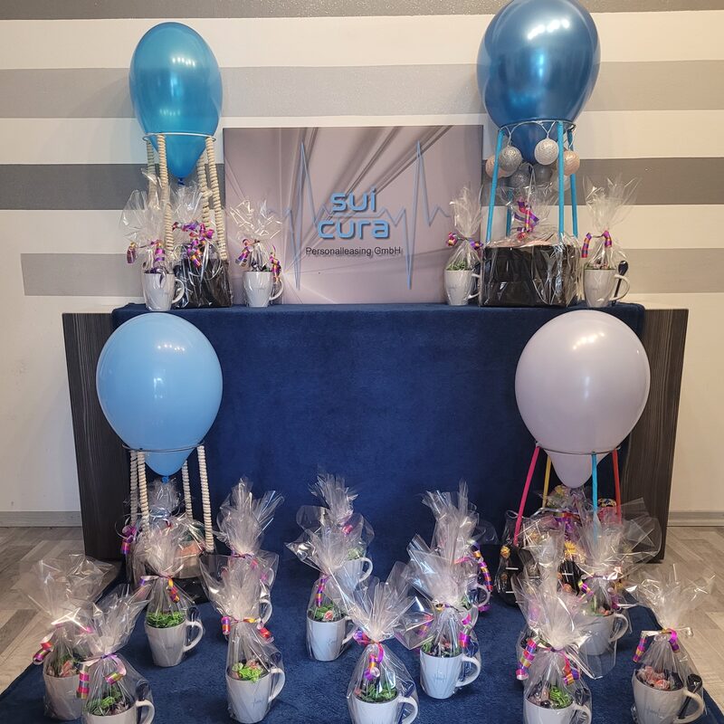 Spende für die Tombola an ein Alten- und Pflegeheim.