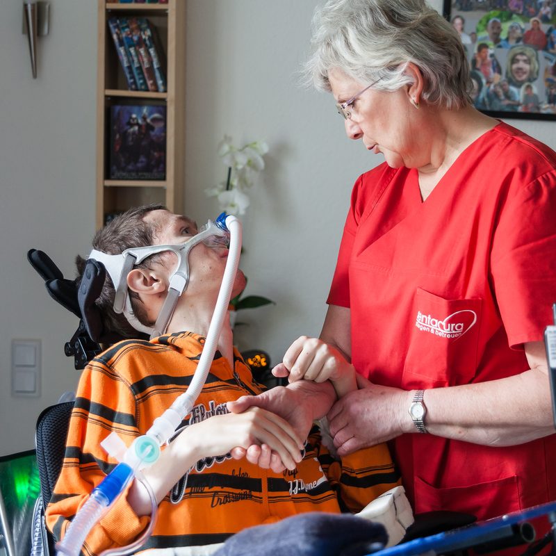 Pflegerin und Patient