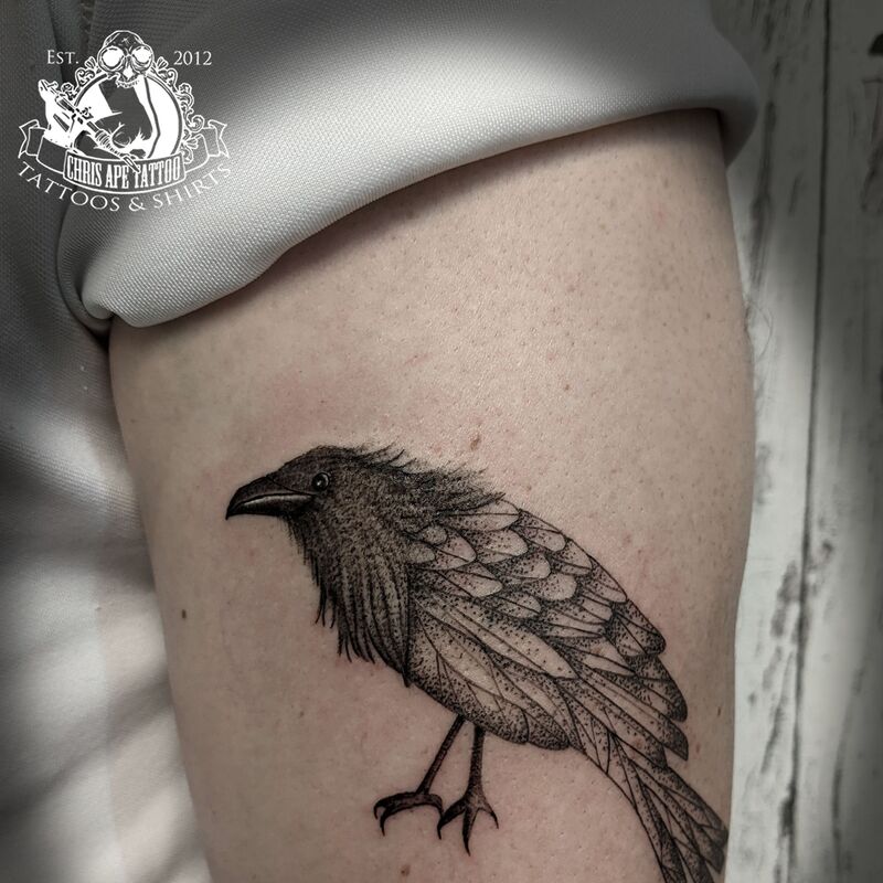 Realistic Fineline Tattoo Berlin Rabe
