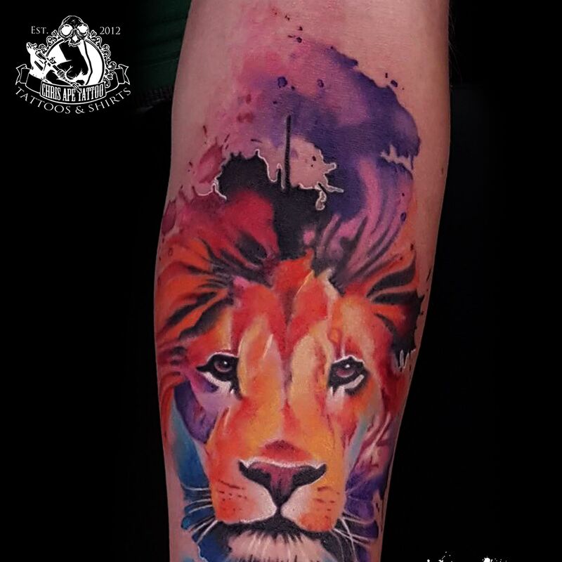 Watercolor Tattoo Berlin Löwe