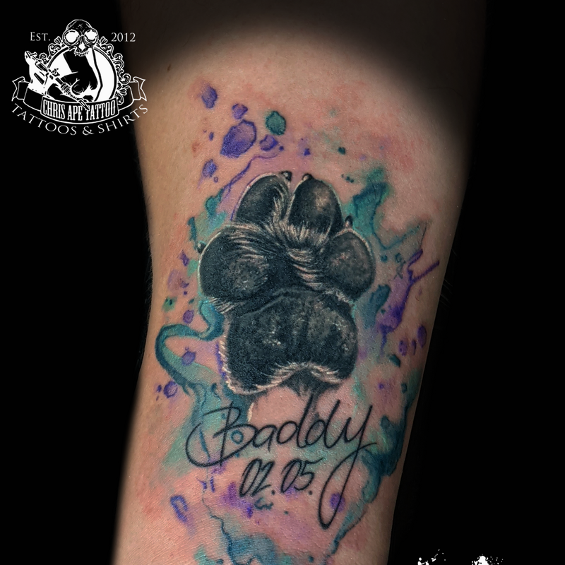 Watercolor Tattoo Berlin Hundepfote