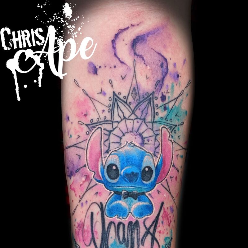 Watercolor Tattoo Berlin Disney Stitch