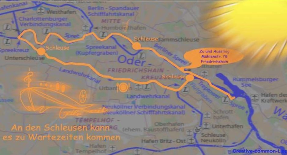 Berlin-City-Tour Übersichtskarte der Route