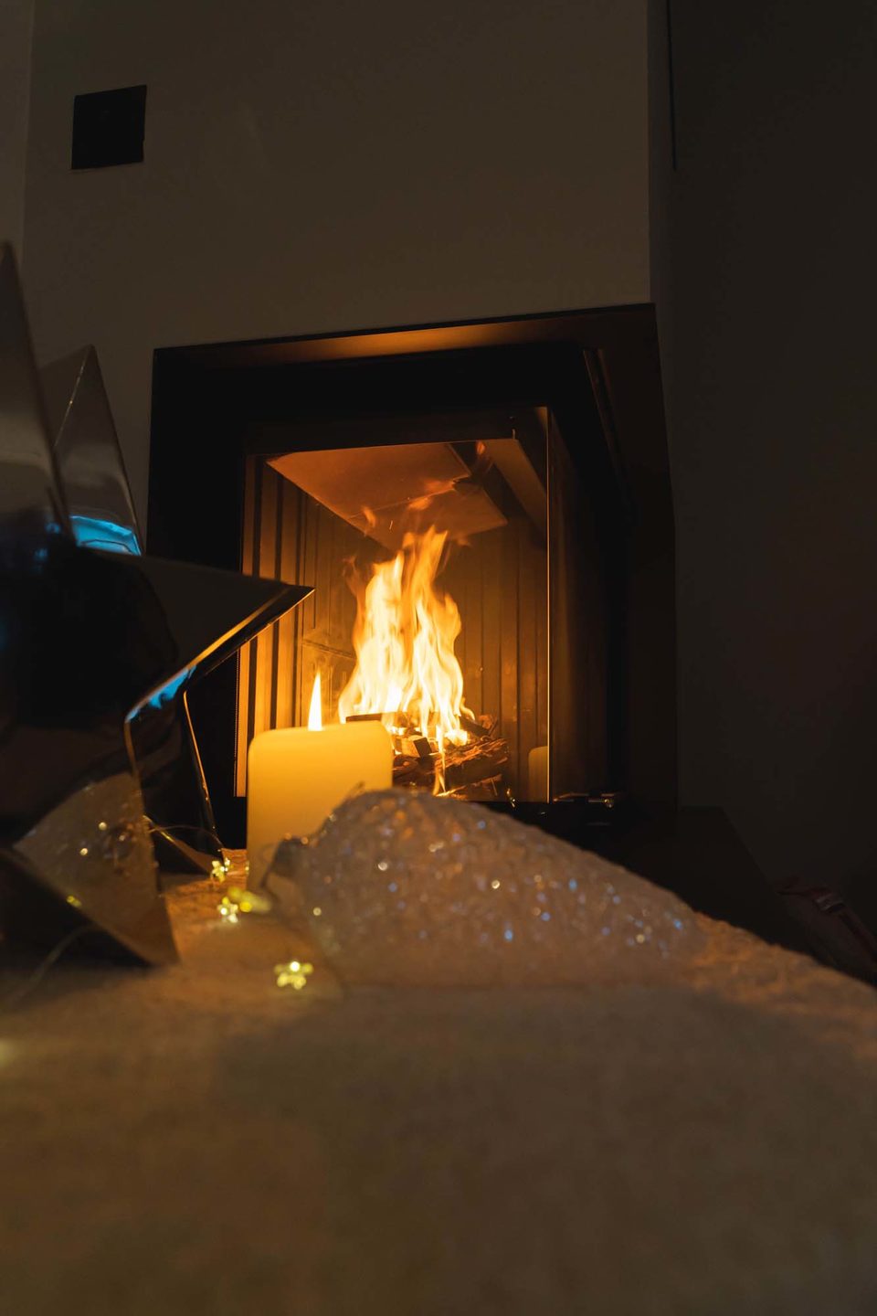 Nahaufnahme einer Flamme in einem Spartherm Heizeinsatz